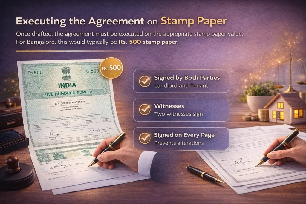 Executing the Agreement on Stamp Paper