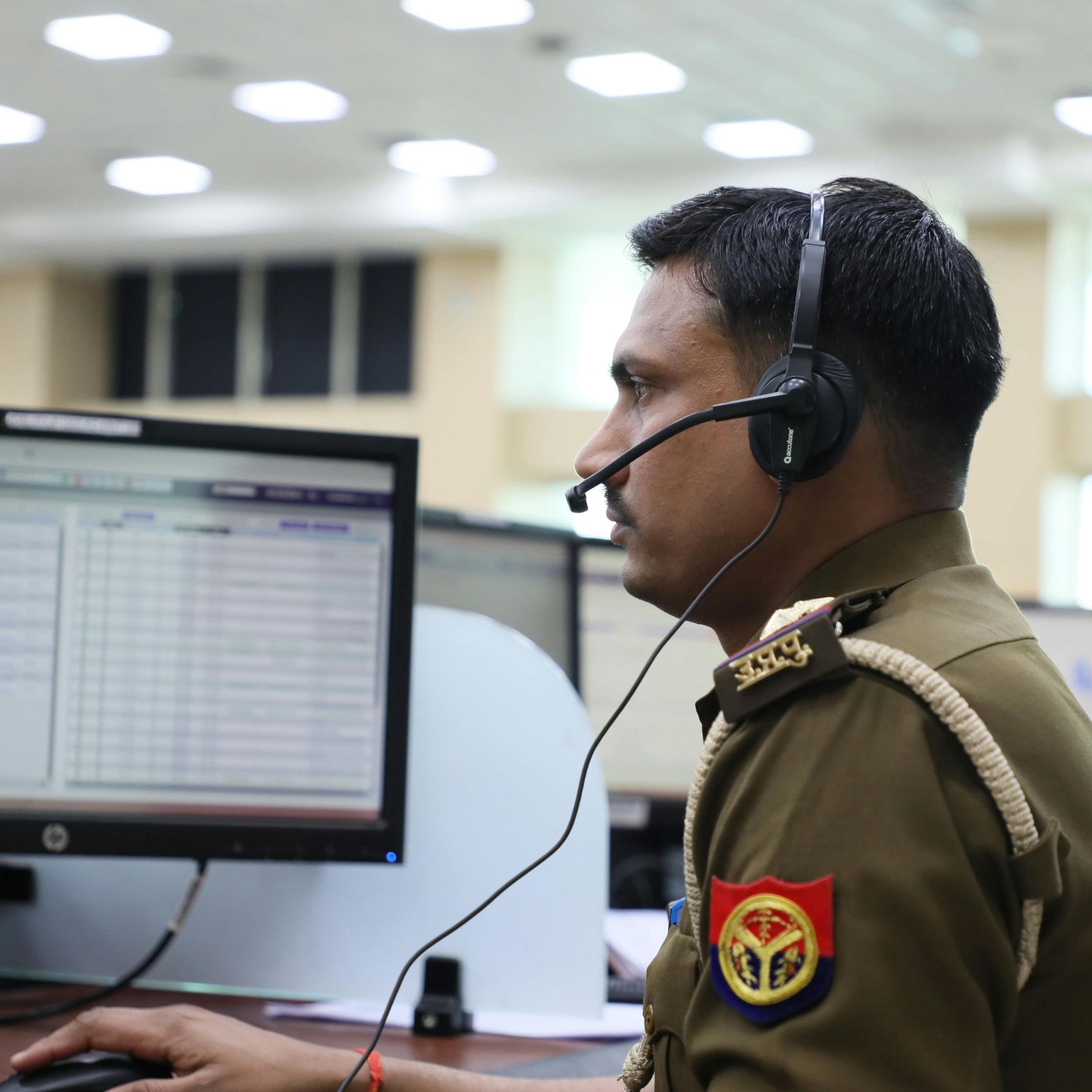 Police officer representing the tenant verification process in Rural Thane for landlords and tenants.