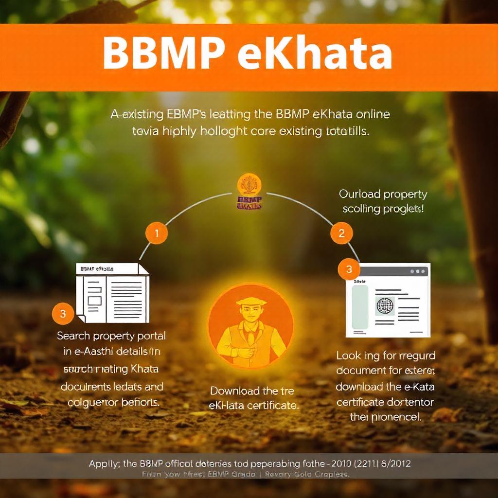 Step-by-step infographic explaining the BBMP eKhata application process for existing property owners.