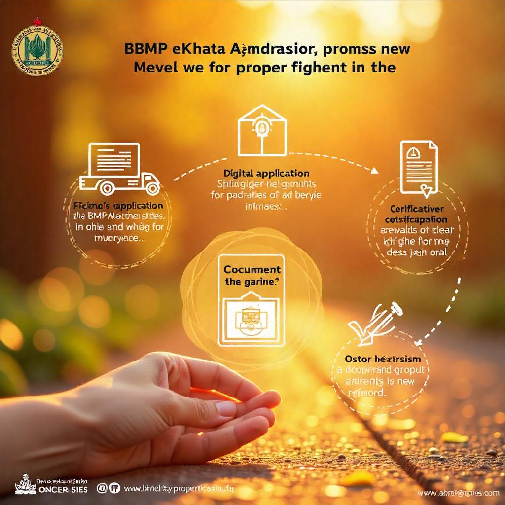 Infographic detailing the process for new property owners to apply for BBMP eKhata online.