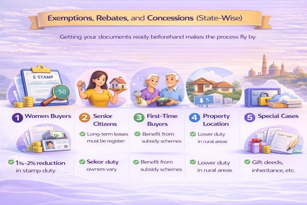 Exemptions Rebates and Concessions State Wise