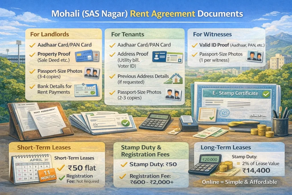 Mohali SAS Nagar Rent Agreement Documents