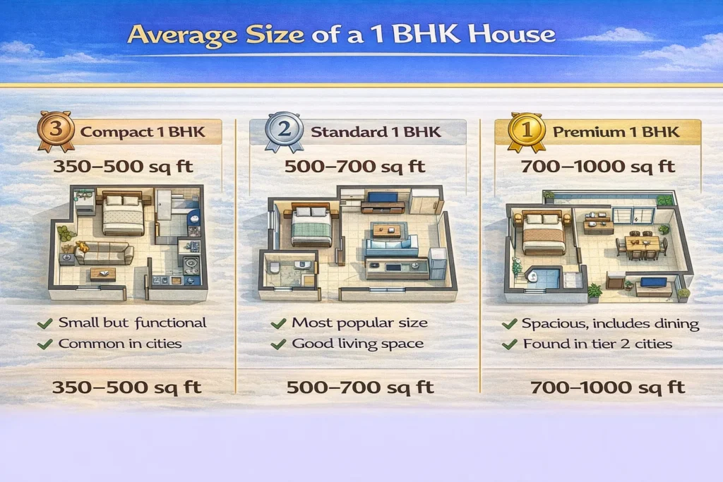 Average Size of a 1 BHK House