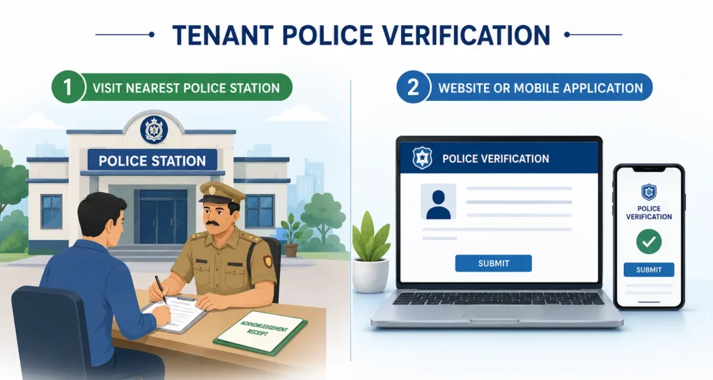 The tenant police verification process can be followed with two approaches