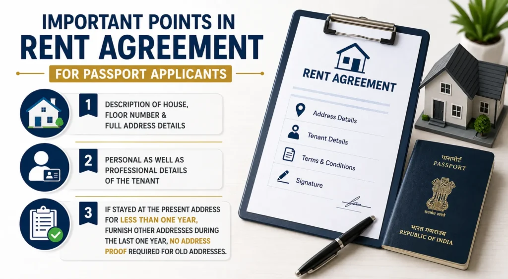 Important points in the rent agreement for passport applicants