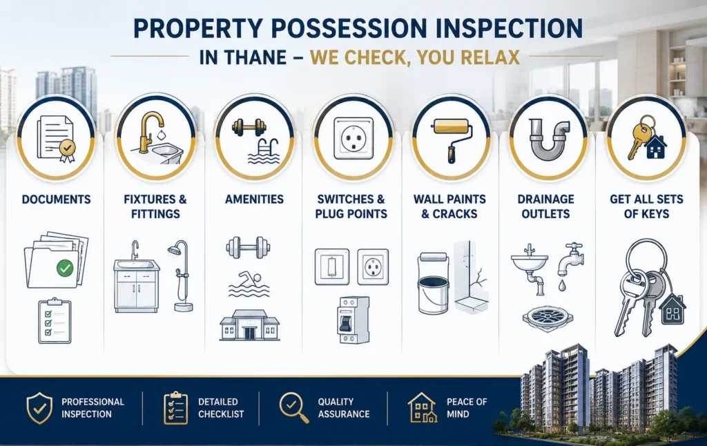 What do we inspect while we take possession of your property in Thane