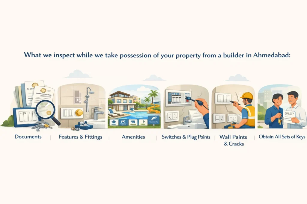 What do we inspect while we take possession of your property in Ahmedabad