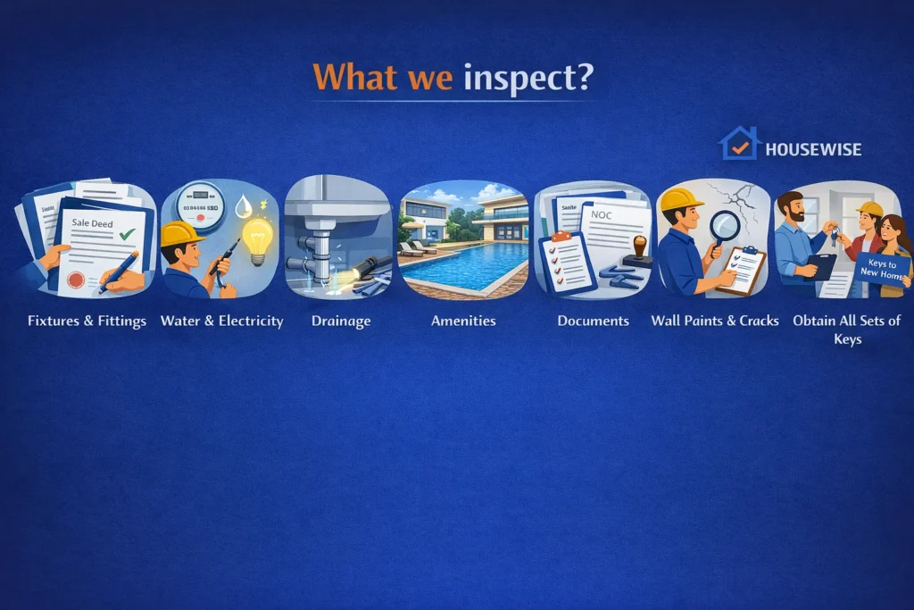 What do we inspect while we take possession of your property in Gurugram