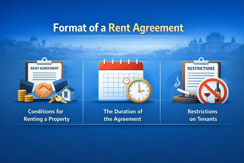 What does the format of a rent agreement look like