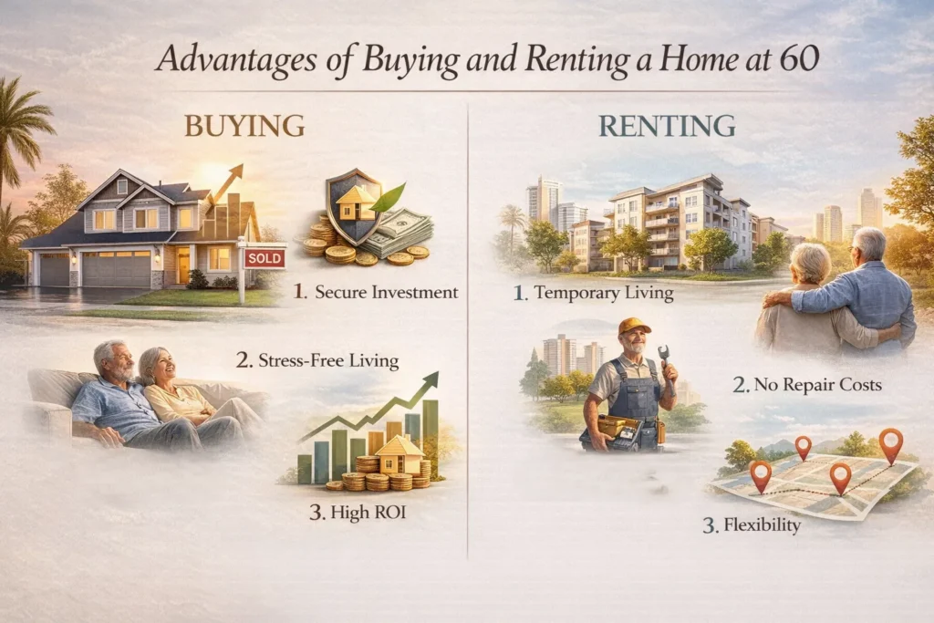Advantages of buying vs renting at 60