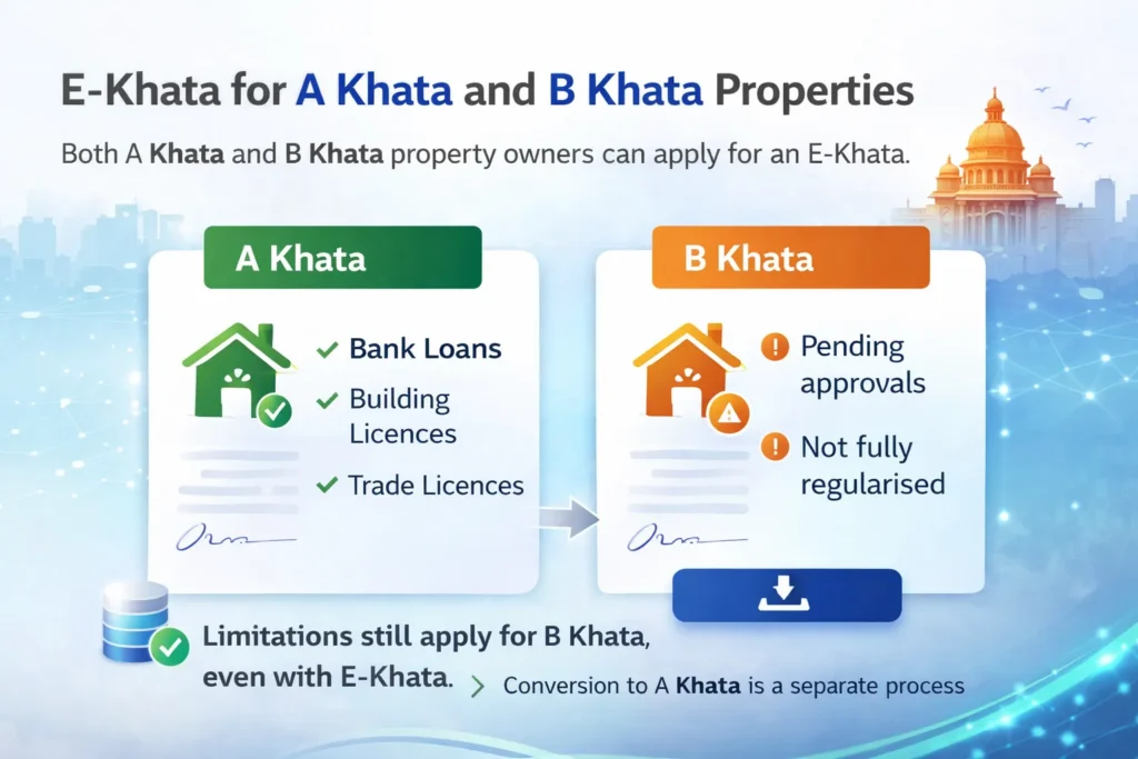 E Khata for A and B Khata properties
