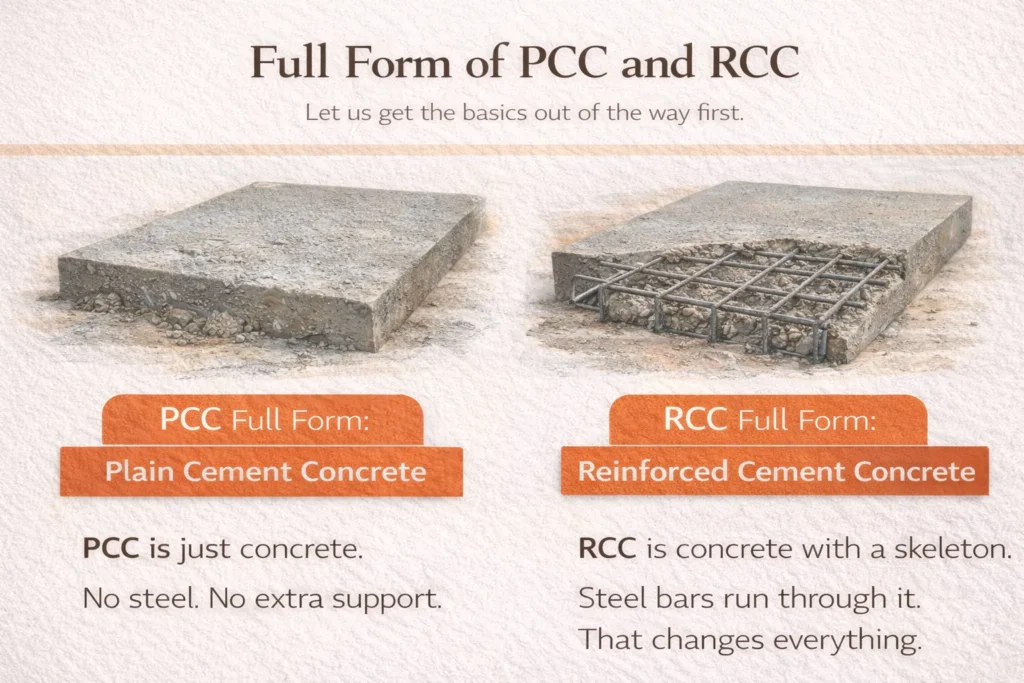 Full Form of PCC and RCC