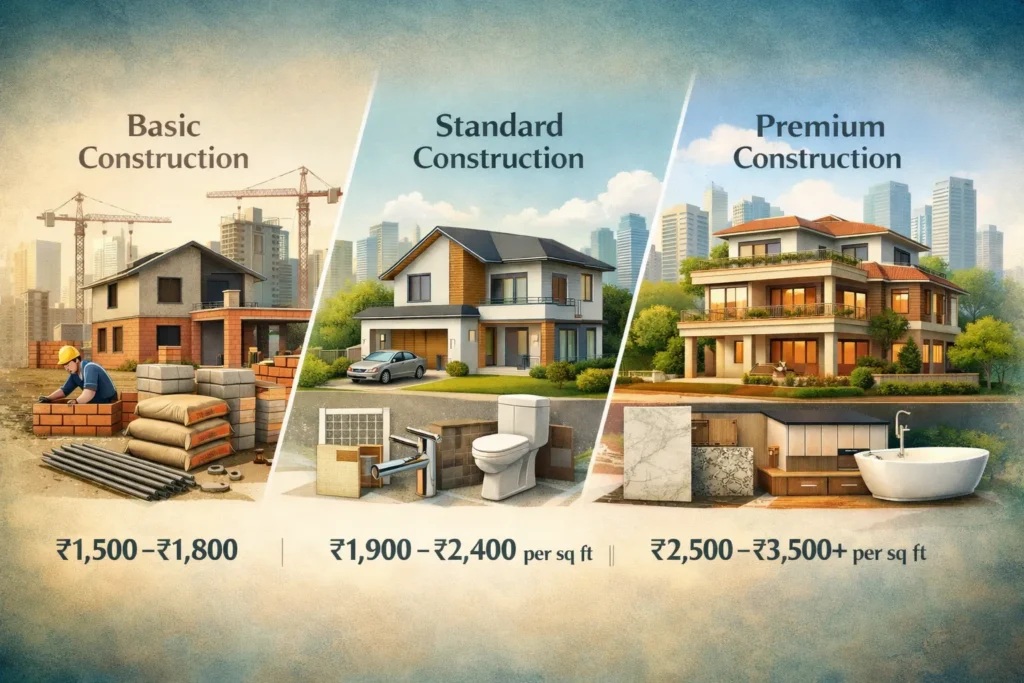 Average Construction Cost Per Sq Ft in India
