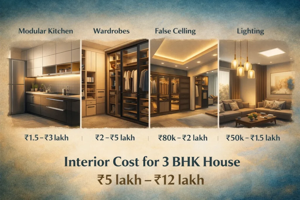 Interior Cost for 3 BHK House