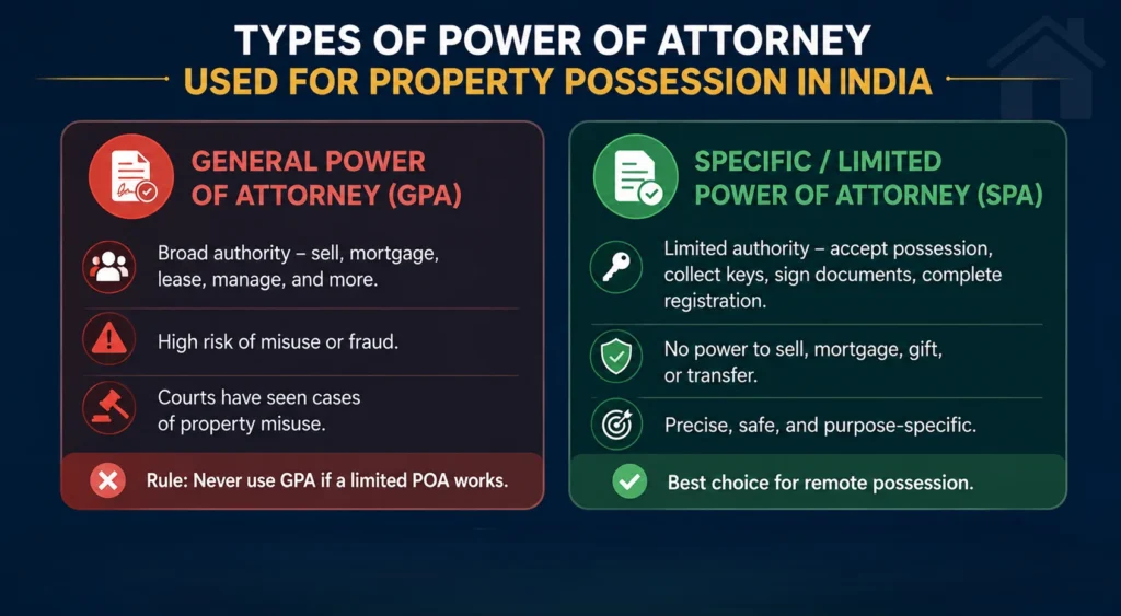 Types of Power of Attorney Used for Property Possession
