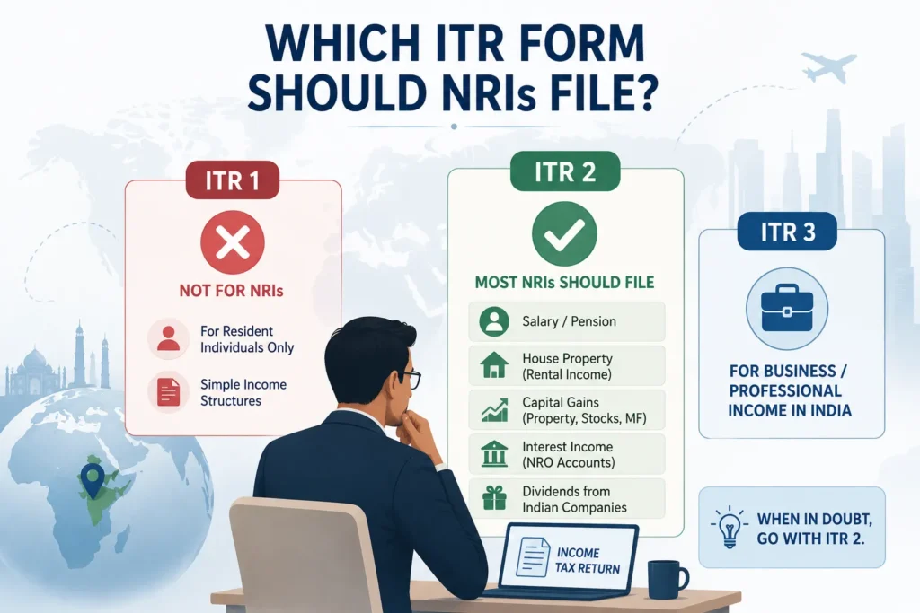 Which ITR Form Should NRIs File ITR 1 or ITR 2
