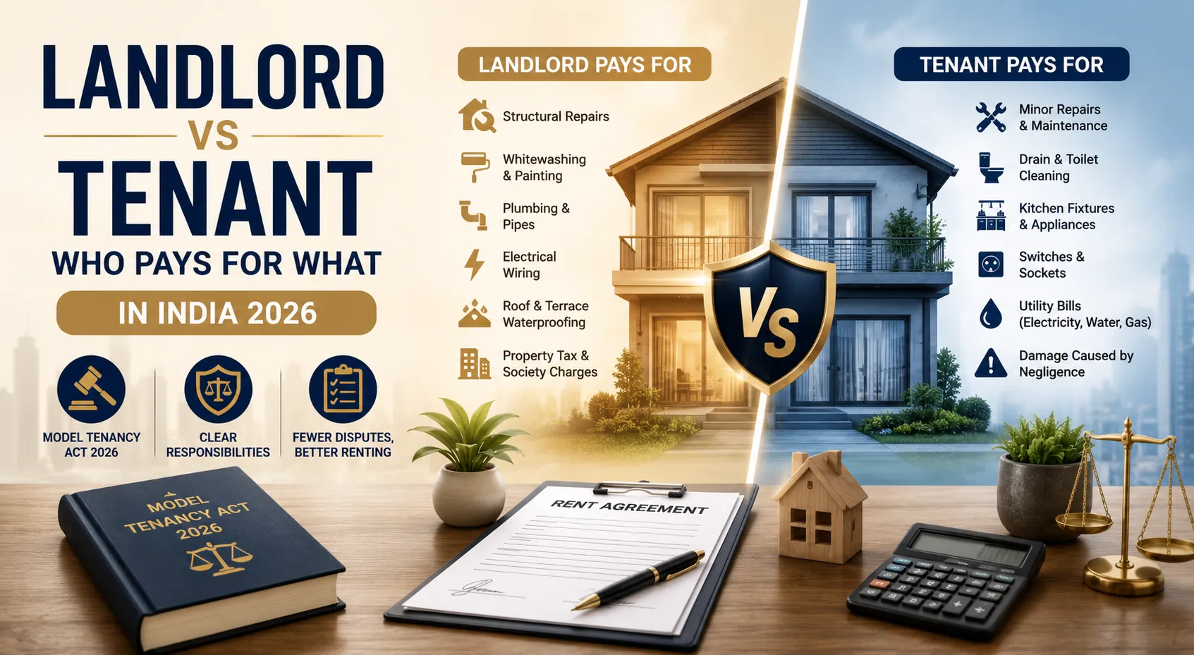 Landlord vs Tenant in India Landlord vs Tenant in India: Who Actually Pays for What in 2026?